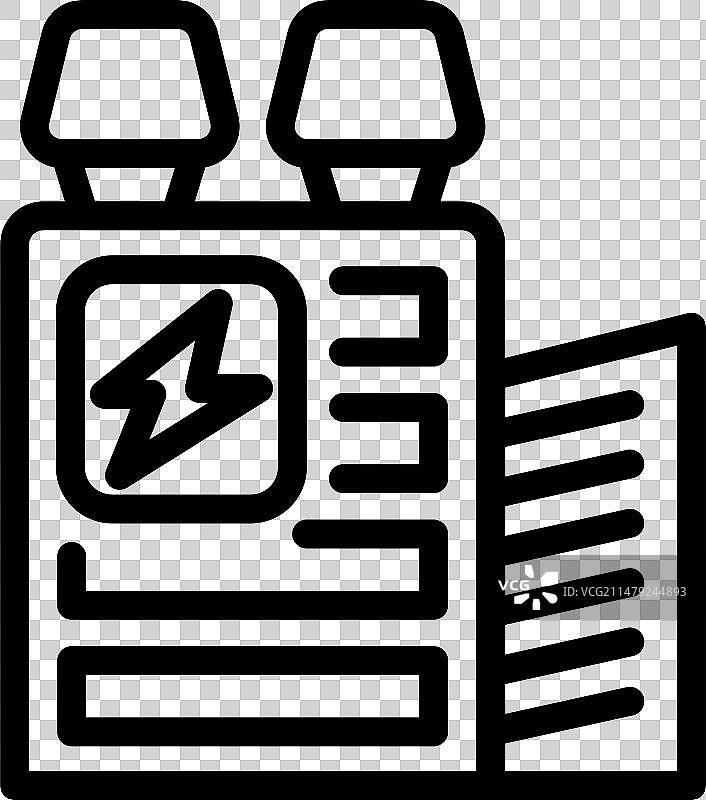 房屋建筑发电站图标轮廓图片素材