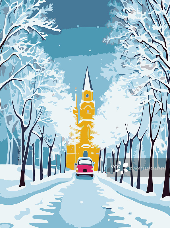 冬季景观：树木图片素材