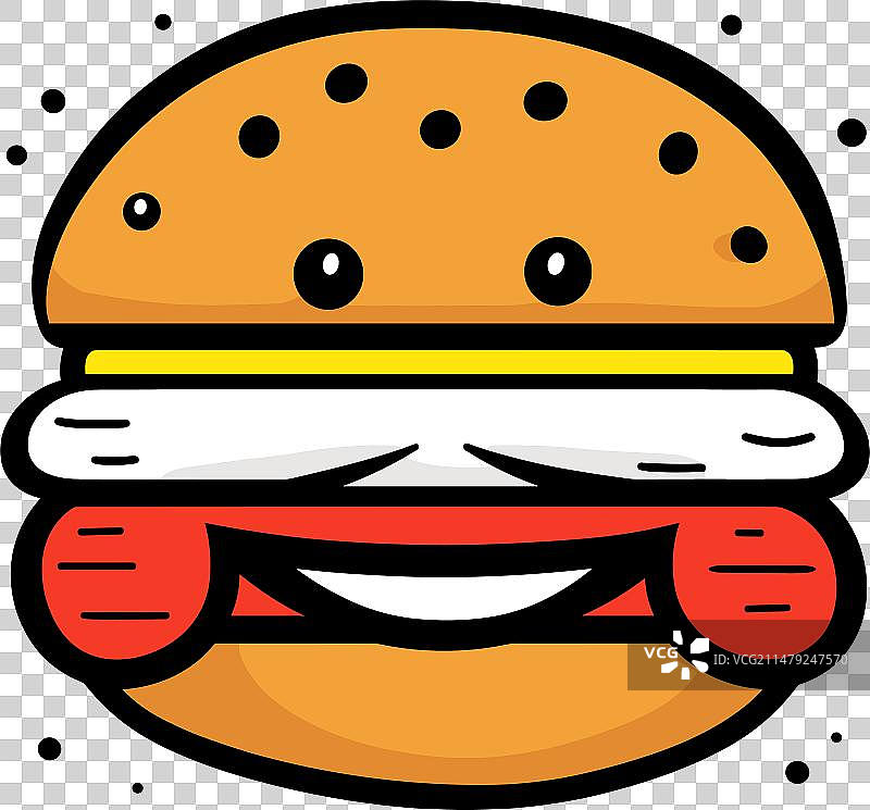 彩色卡通芝麻面包干酪汉堡图片素材