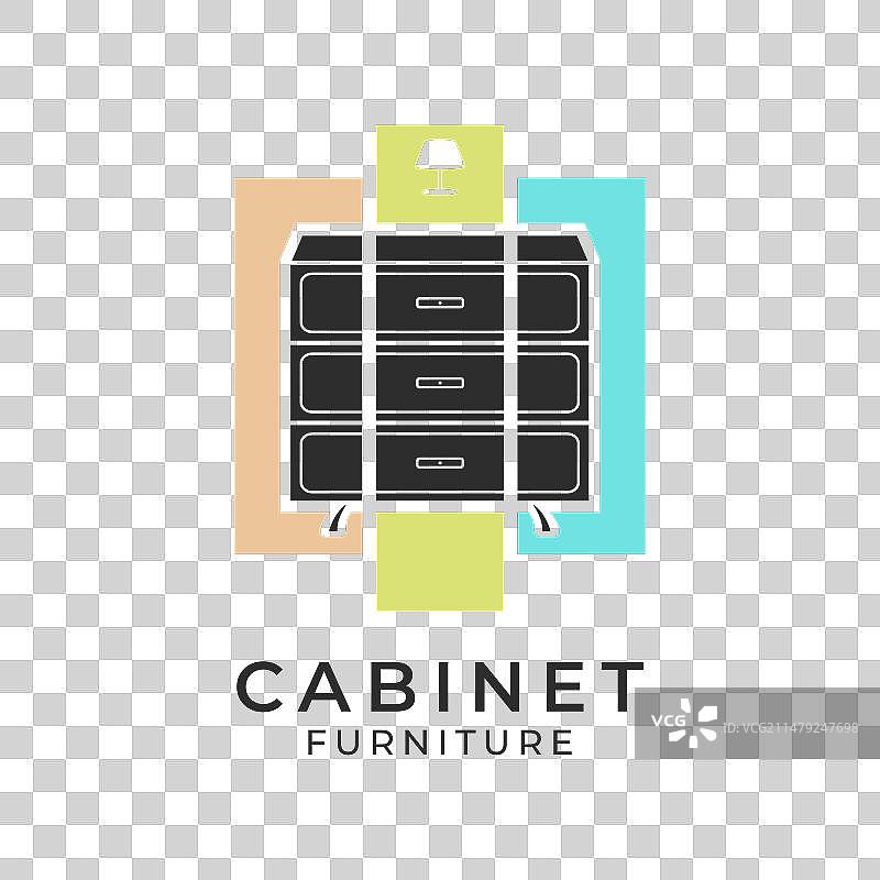 极简主义线条艺术家具logo设计彩色版图片素材