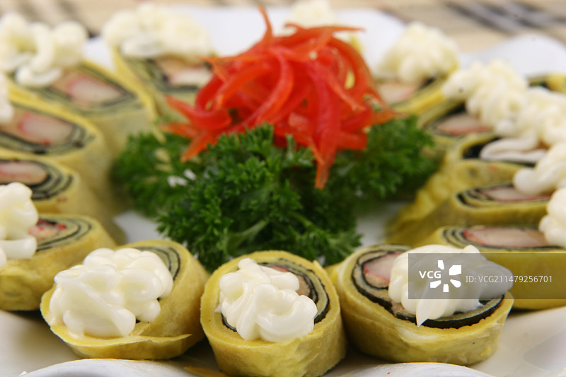 肉松蟹柳卷图片素材