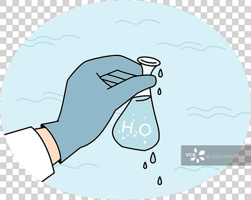 研究员手持水样试管图片素材