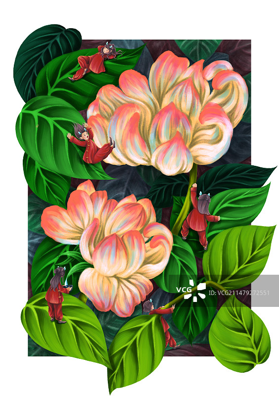 紫云英（花草龙角精灵系列）图片素材