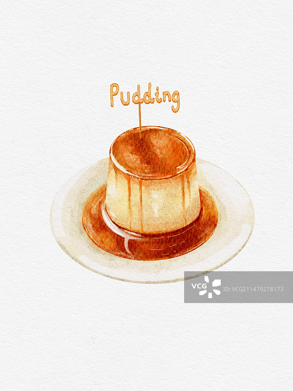 治愈系甜品布丁图片素材