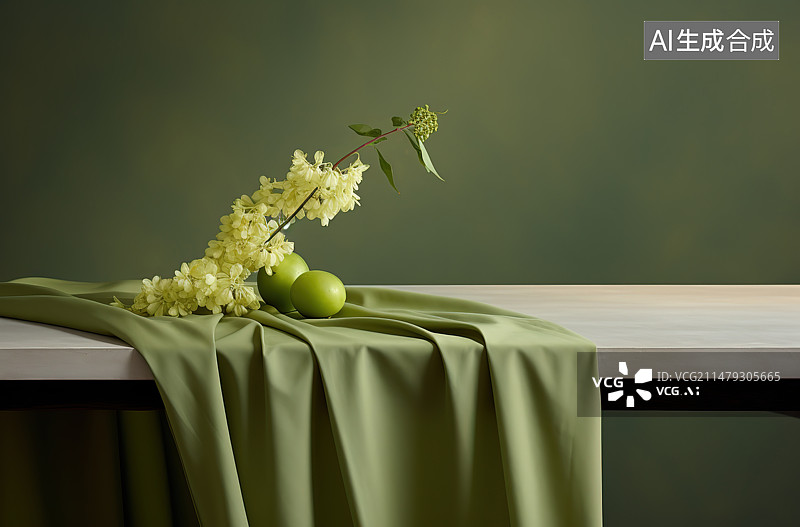 【AI数字艺术】桌上盘子里的水果特写镜头图片素材