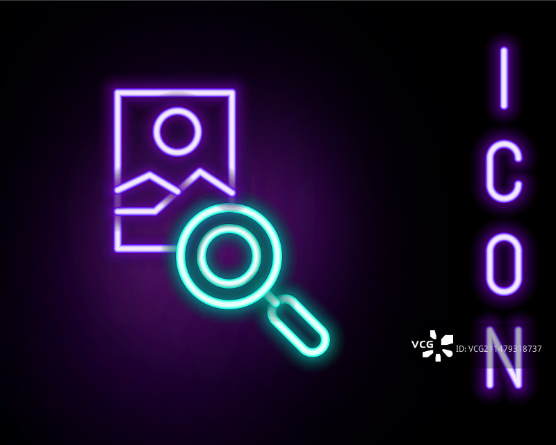发光的霓虹灯线条：照片修饰图标图片素材