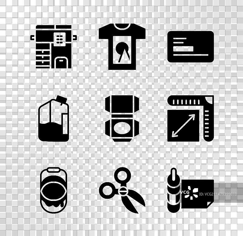 复印机T恤名片颜料组合图片素材