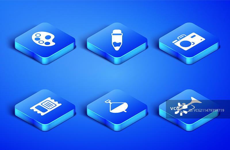 小号调色板玩具马戏团票合集图片素材