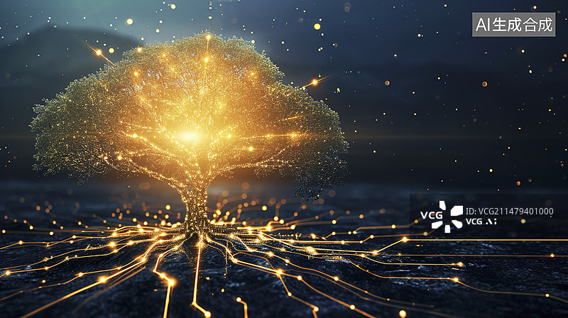 【AI数字艺术】智慧树人工智能概念图片素材