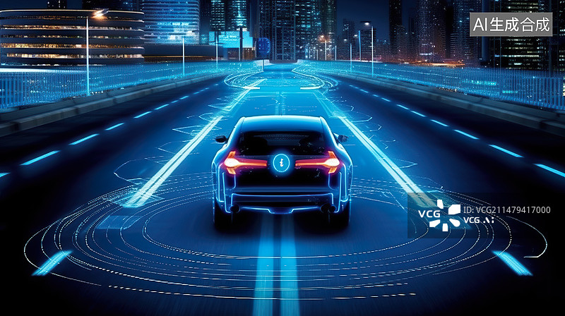 【AI数字艺术】智能汽车无人驾驶自动驾驶图片素材