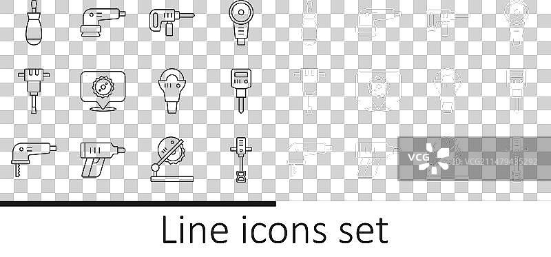 成套线条：电动手持混凝土搅拌机图片素材