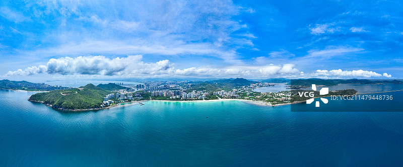 海南三亚大东海夏日海滨美景图片素材
