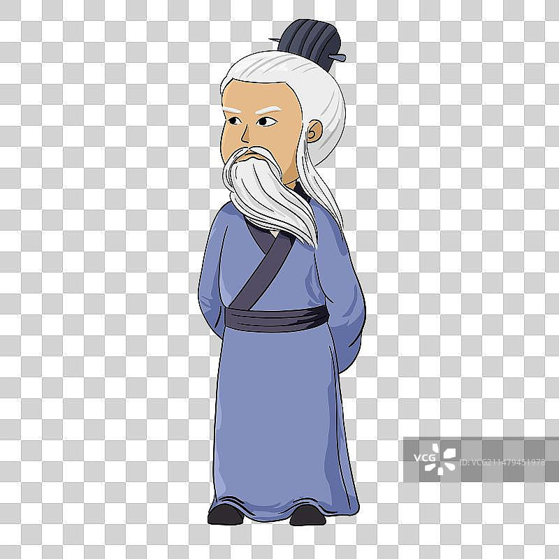 卡通插画古风人物姜子牙漫画Q版图片素材