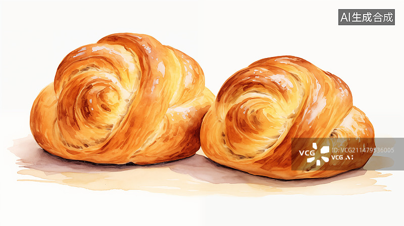 【AI数字艺术】手绘卡通面包插画图片素材