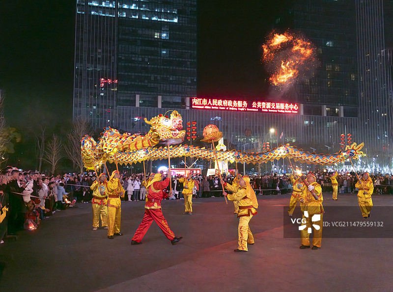 龙年新春，永兴镇非遗火龙图片素材