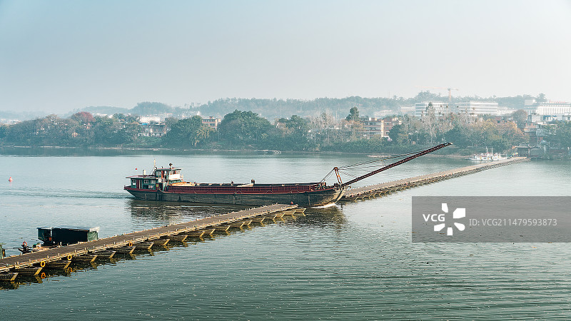 古浮桥通航图片素材