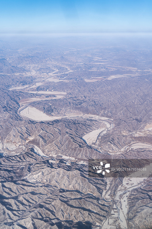 蒙东山区航拍风景图片素材