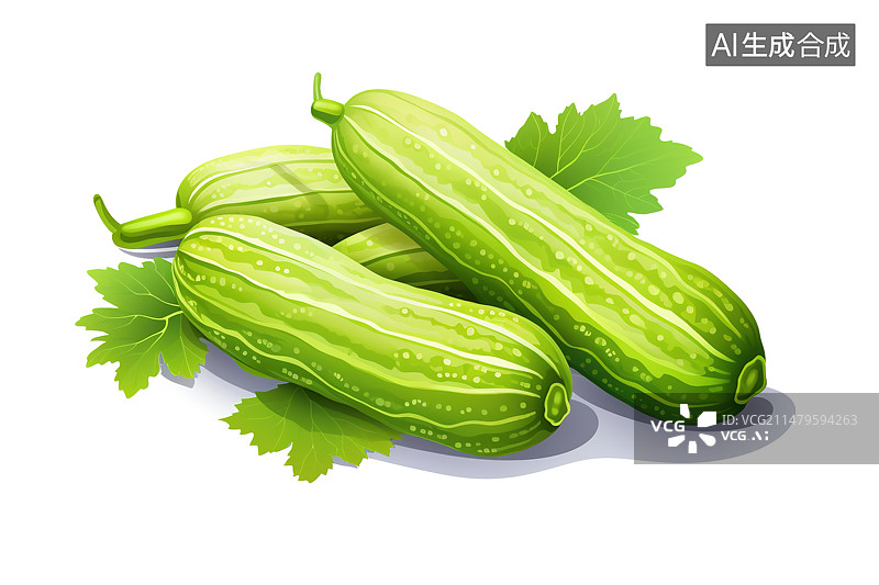 【AI数字艺术】丝瓜插画图片素材