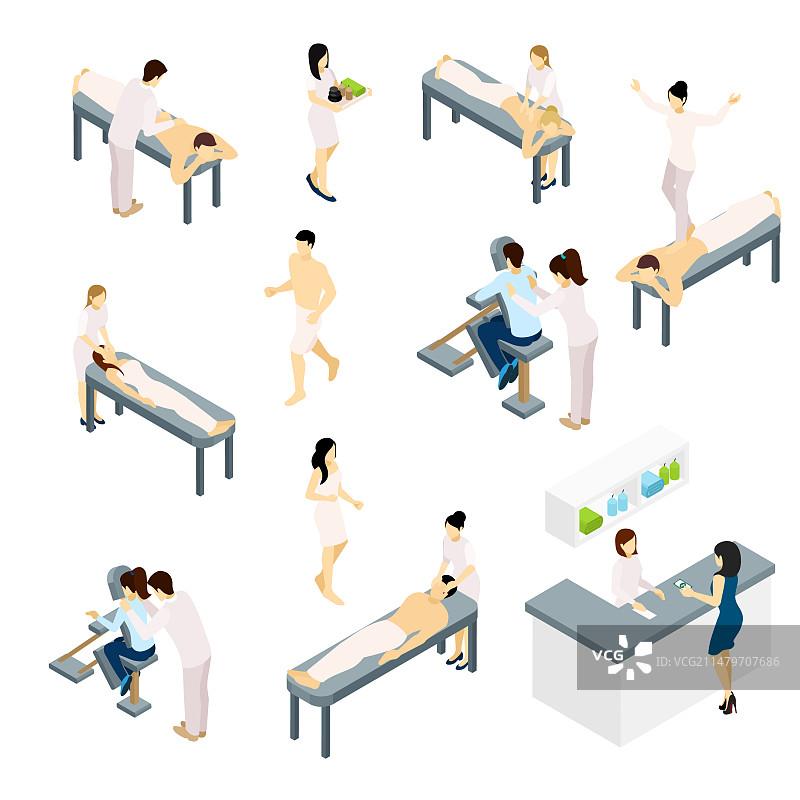 按摩图标集图片素材