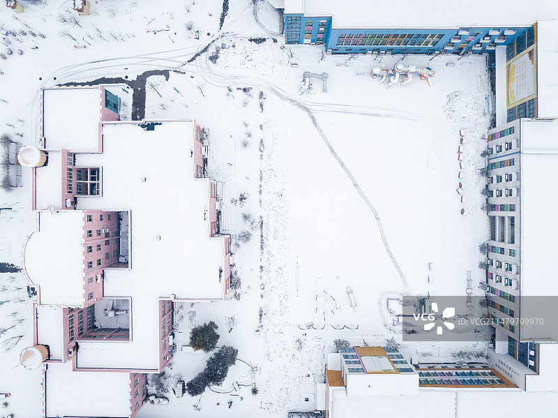 周口文昌幼儿园雪景图片素材