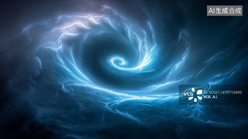 【AI数字艺术】科幻风格闪光的漩涡图片素材