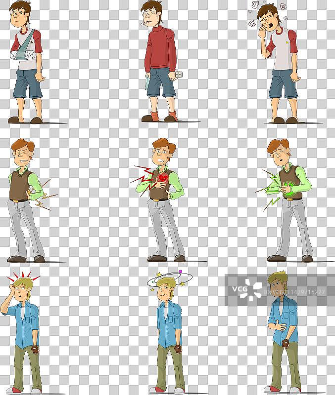 疾病医疗男人扁平人物素材图片素材