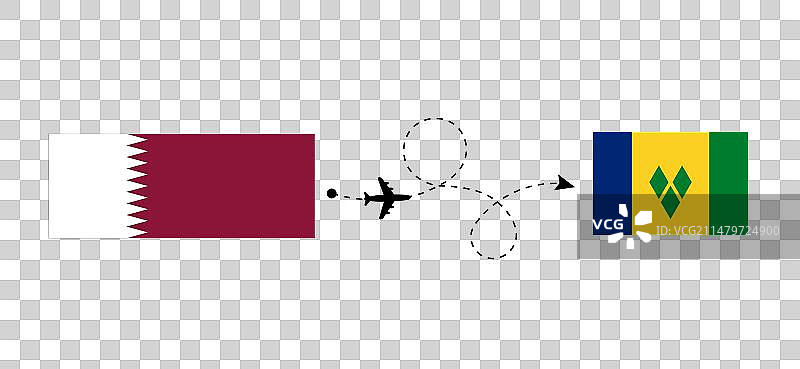 从卡塔尔到圣文森特的航班和旅行图片素材