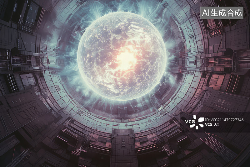 【AI数字艺术】发光的未来科技能量体图片素材
