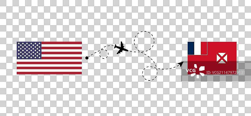 从美国到瓦利斯和富图纳群岛的航班及旅行图片素材