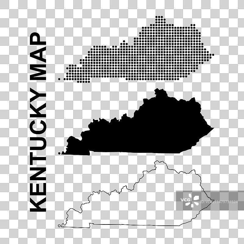 肯塔基州地图，美利坚合众国扁平风格图片素材