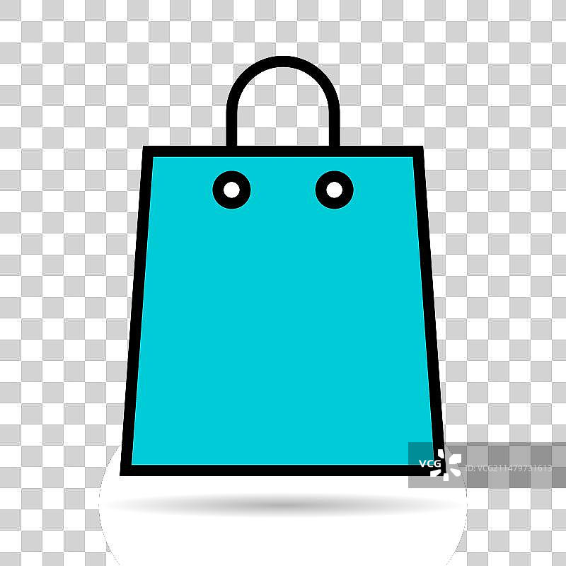 超市纸质购物袋线性阴影图标图片素材