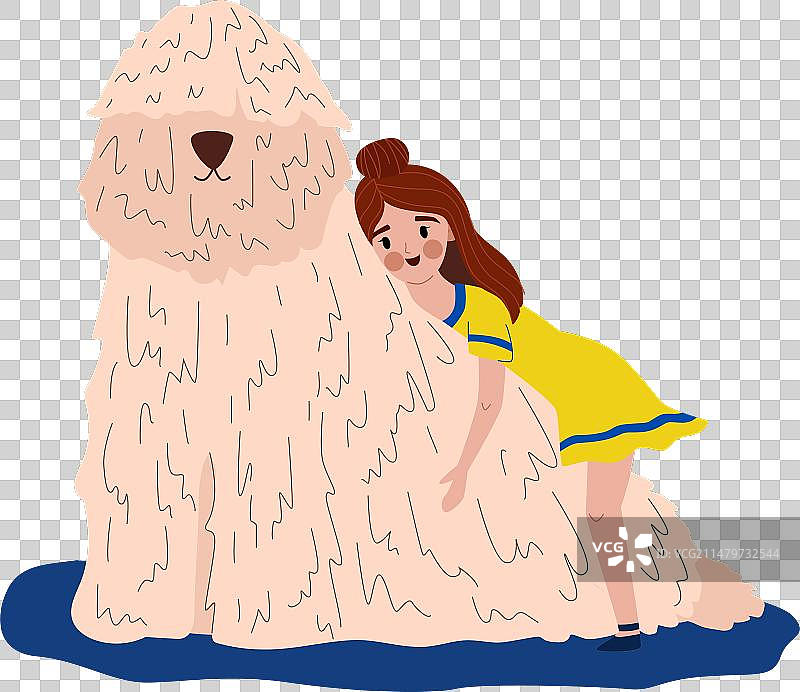 穿黄裙子的棕发年轻女孩图片素材