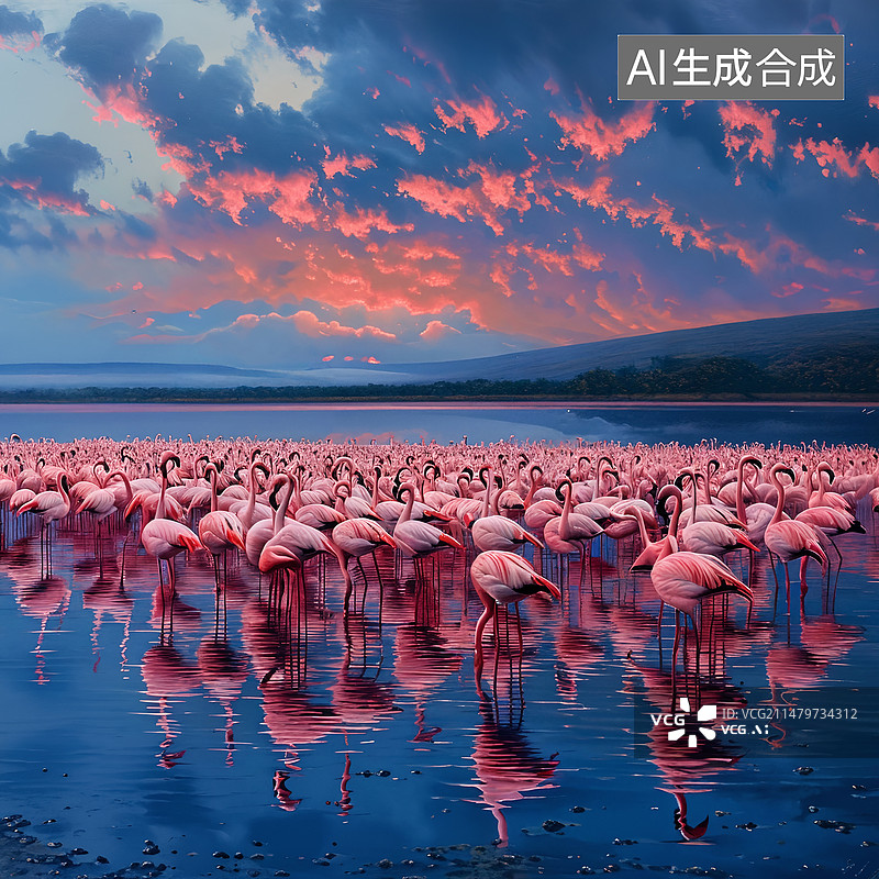 【AI数字艺术】非洲火烈鸟图片素材