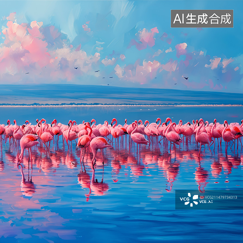 【AI数字艺术】非洲火烈鸟图片素材