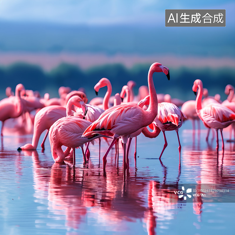 【AI数字艺术】非洲火烈鸟图片素材