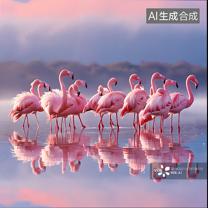 【AI数字艺术】非洲火烈鸟图片素材