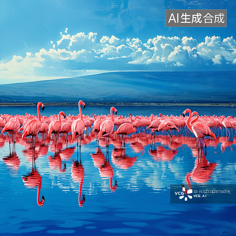 【AI数字艺术】非洲火烈鸟图片素材