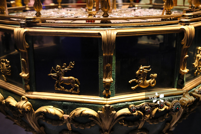 故宫博物院18世纪英国铜镀金七政仪表铜镀金天文地理表图片素材