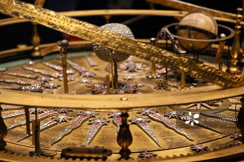 故宫博物院18世纪英国铜镀金七政仪表铜镀金天文地理表图片素材