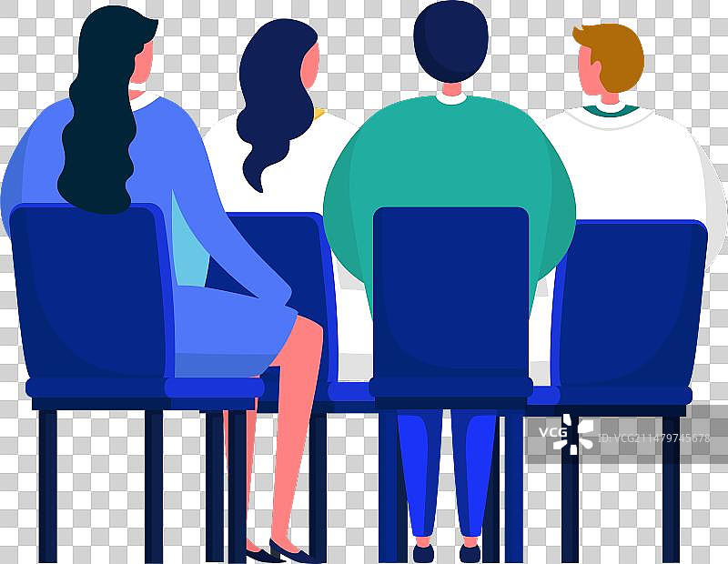 两女一男并排坐着图片素材