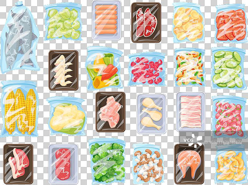 冷冻食品袋：冷冻保鲜产品图片素材