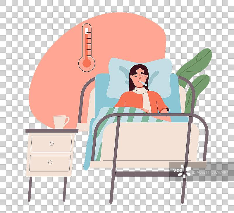 生病的女人概念图片素材