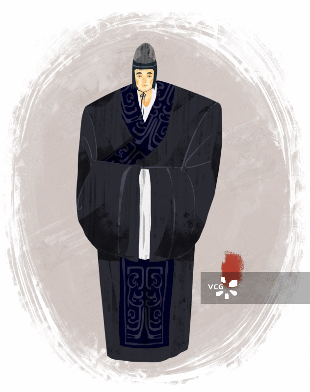 历史名人赵高插画GIF动图图片素材