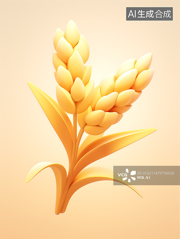 【AI数字艺术】麦穗图片素材