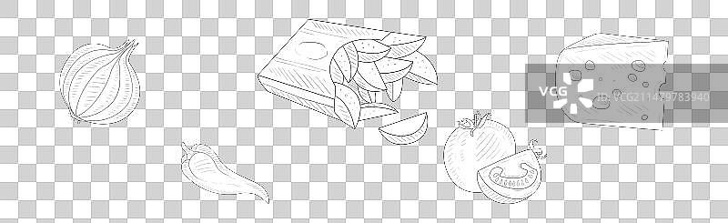 手绘快餐美食（含薯条、洋葱圈）图片素材