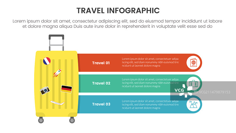 3点式旅行假日信息图图片素材