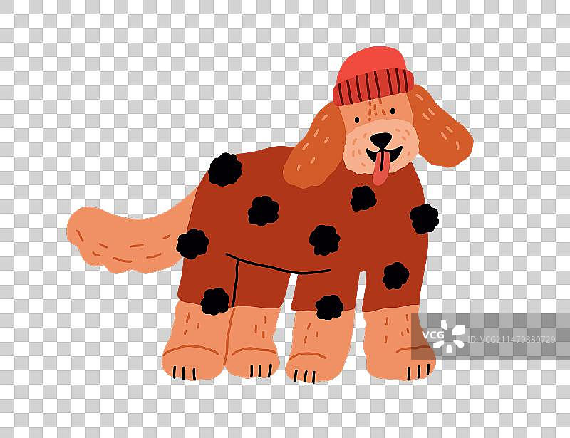 穿着温暖毛衣的可爱小狗图片素材