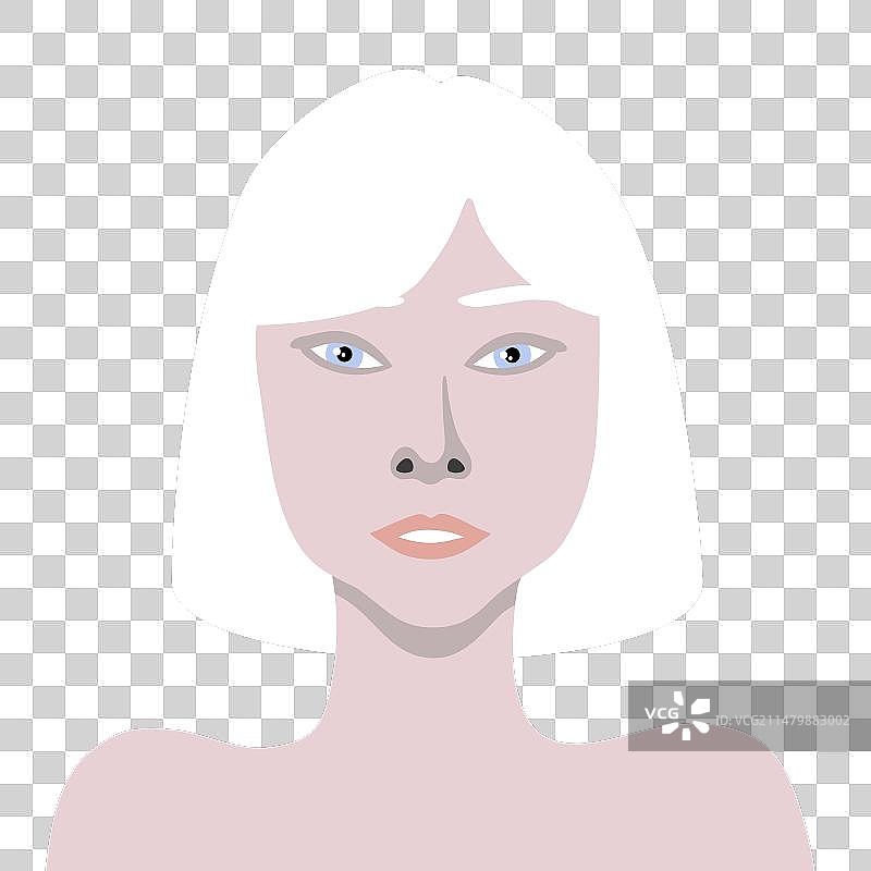 极简风格的年轻白化病亚洲女性图片素材