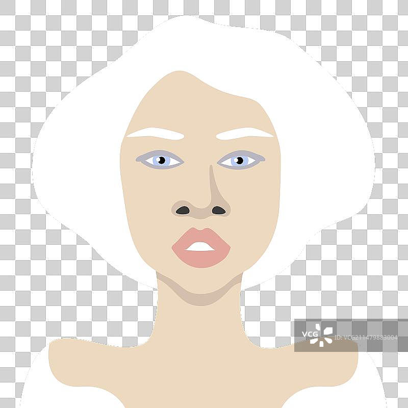 年轻的白化病非裔美国女人图片素材