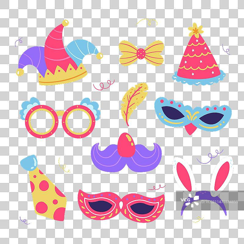 嘉年华派对元素（白色背景，已隔离）图片素材